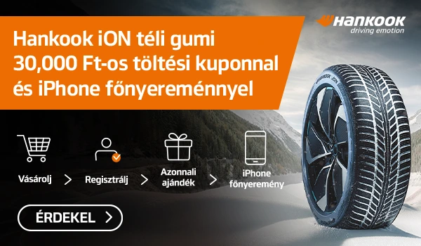 Hankook iON téli gumi 30 000 Ft-os töltési kuponnal és iPhone főnyereménnyel